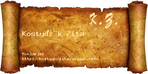 Kostyák Zita névjegykártya